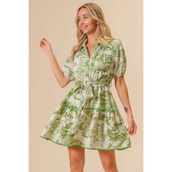 BiBi Woven Printed Tiered Dress - Picture 7 of 16